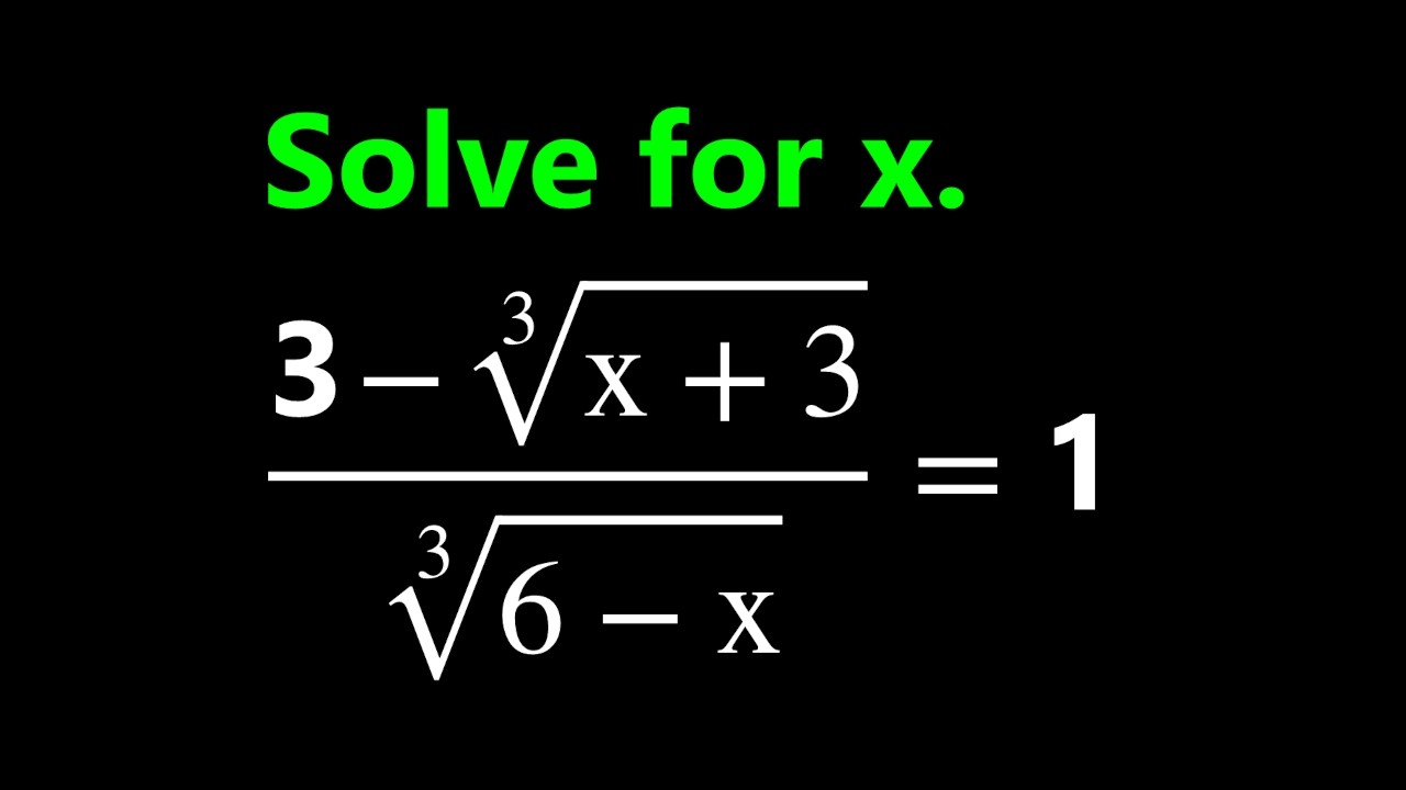 Can You Solve This Cube Root Equation?