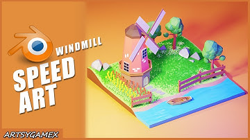 Windmill In Blender 2.8  - 3D Modeling and Rendering