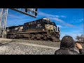 Train tracking 19  spotting rare norfolk southern and csx engines with levi