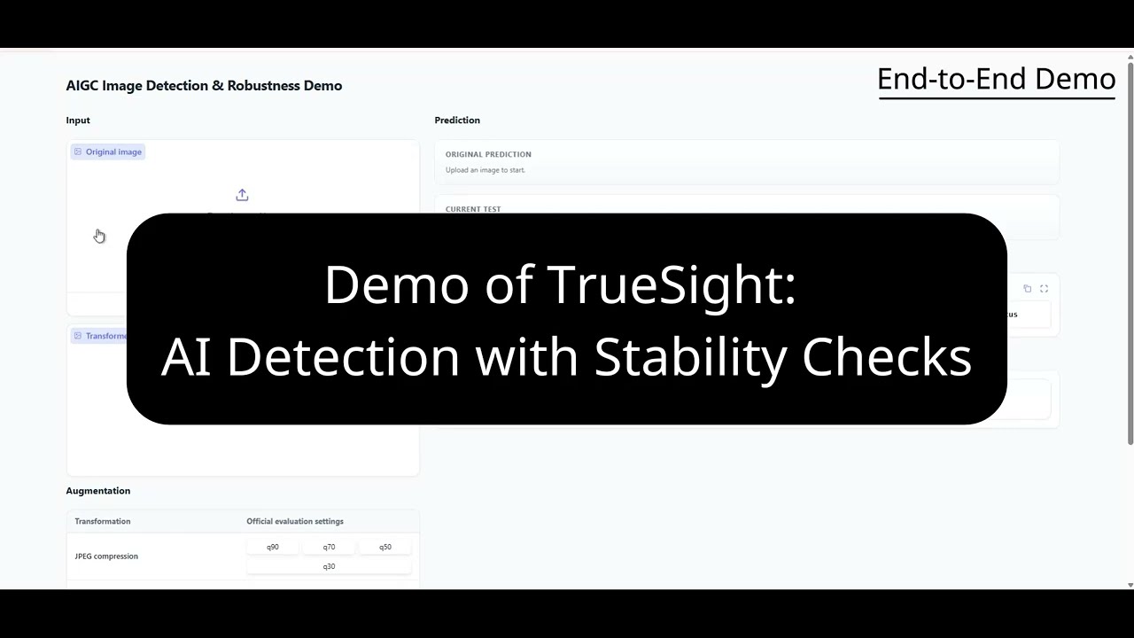 Demo of Tiktok2026 Techjam--TrueSight: AI Detection with Stability Checks