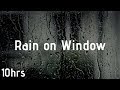 10 hours gentle rain sounds on window  calm rain  black screen rain for sleep study