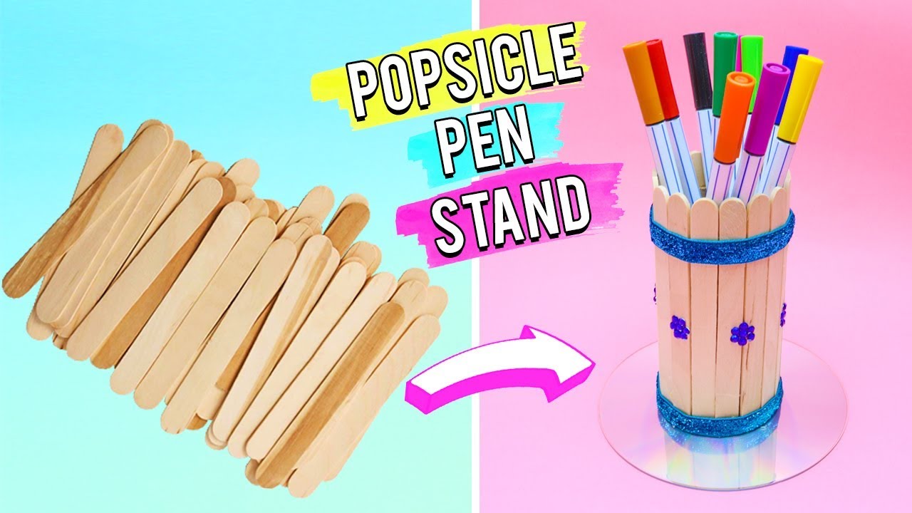 Popsicle Pen Stand Easy 5 Minutes Diy Crafts Https Youtu Be C1xzehege6c Diy Crafts Crafts 5 Minute Crafts