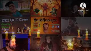 HELLO NEIGHBOR SONG (GET OUT) LYRIC VIDEO - VOCAL COVER MASHUP