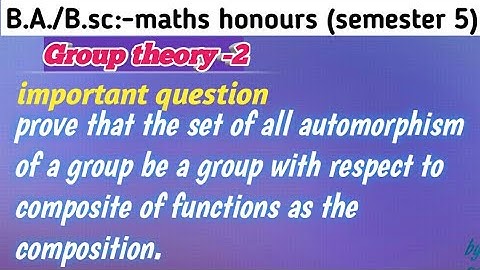 Group theory 2|important question 1 ka a| vbu  maths semester 5 paper12