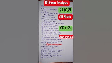 OSSSC RI Exam Analysis 23 October All Shifts GK Analysis 2025// RI Exam Analysis Today Shift//Watch