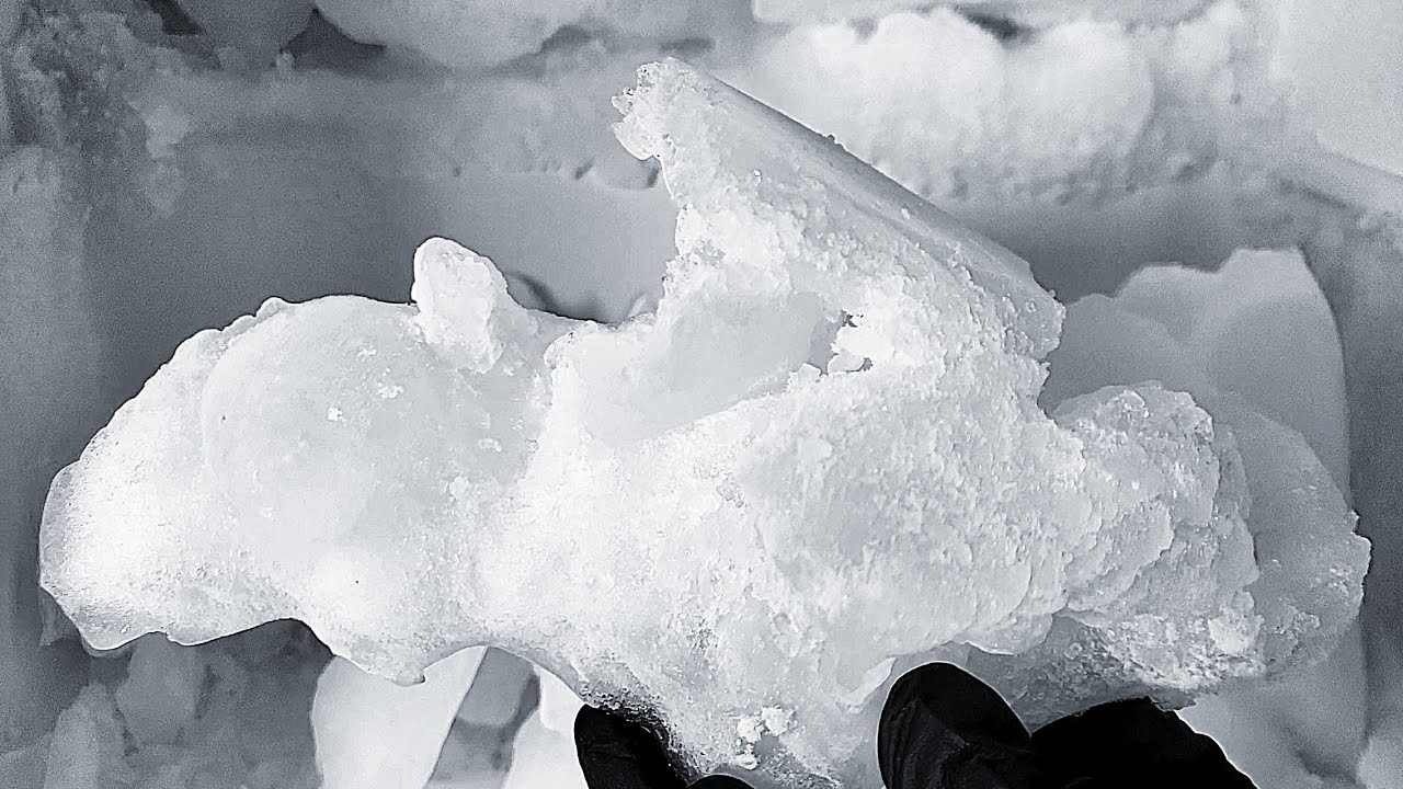 Refrozen Refrozen Slushy Ice Slabs | Humidifier Freezer Frost - YouTube