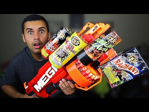MOST DANGEROUS TOY OF ALL TIME 3.5!! (EXTREME NERF GUN / ZING BOW EDITION!!) FIREWORKS MOD!!