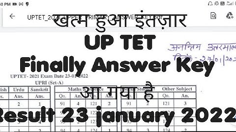 UP TET Answer key kaise dekhe result aa gya