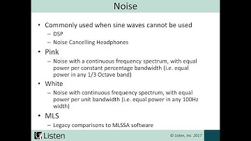 SoundCheck Tutorial #3-8 Stimulus - Noise