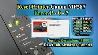 How to Reset Canon MP287. 