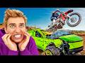 Stuntman JUMPS My $100,000 Cybertruck With Dirt Bike!