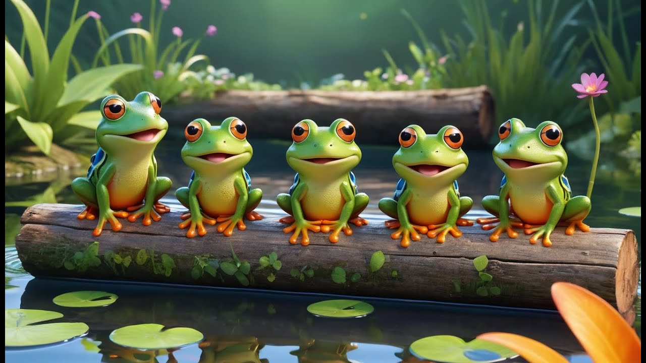 Five Little Speckled Frogs on the Learning Lily Pond | Fun Counting ...