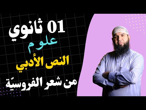 01ثانوي علوم من شعر الفروسية لعنترة بن شداد النص الأدبي