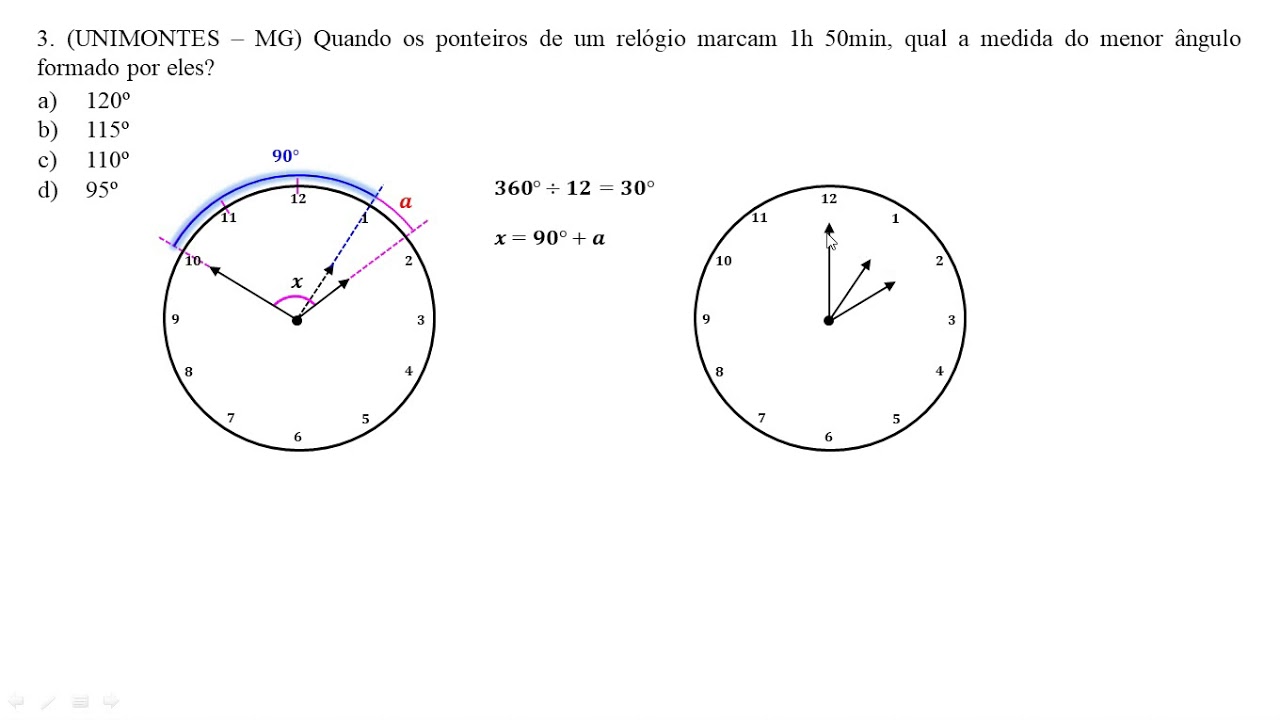 Quantos graus o ponteiro dos minutos se move em 50 minutos? - Quora