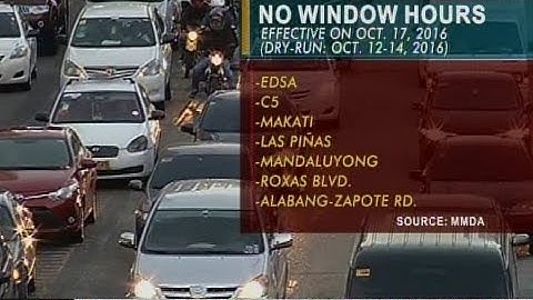 Dry run sa pagtanggal ng window hours sa number coding scheme sa EDSA at C5, simula na bukas