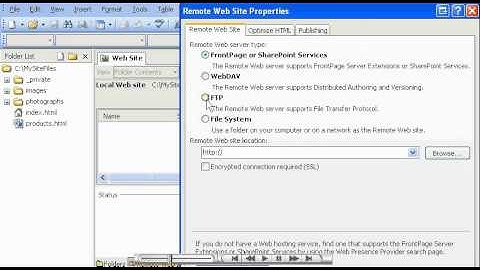Publishing your site via FTP in Frontpage 2003