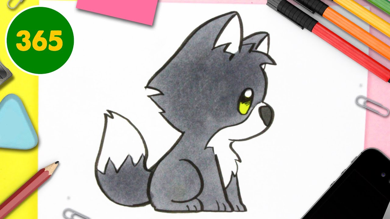 COME DISEGNARE LUPO KAWAII - Come disegnare animali - YouTube