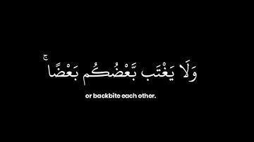 سورة الحجرات • الآية 12 • الشيخ ياسر الدوسري • القرآن الكريم شاشة سوداء | Surah Al-Hujurat