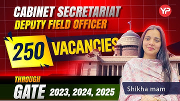 250 Vacancies, Cabinet Secretariat, Deputy Field Officer through GATE 23,24,2025 Notification