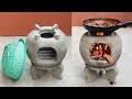 DIY Firewood Stove | Casting Cement Stoves From A Plastic Basket At Home Simply, Saves Firewood