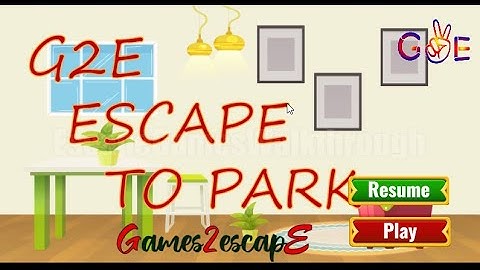 G2E Escape To Park Walkthrough [Games2Escape]
