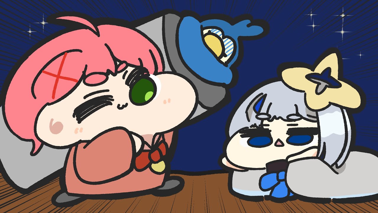 【手描き】みこちにあげたぺんたまを花火にされて、命の儚さを思い知るかなたそwwwwwww【さくらみこ/天音かなた/ホロライブ切り抜き】