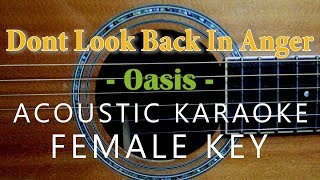 Don't Look Back In Anger - Oasis [Acoustic Karaoke | Female Key]