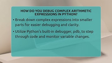 How Do You Debug Complex Arithmetic Expressions In Python? - Python Code School