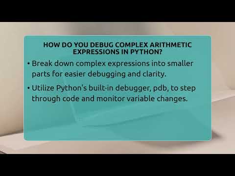How Do You Debug Complex Arithmetic Expressions In Python? - Python Code School