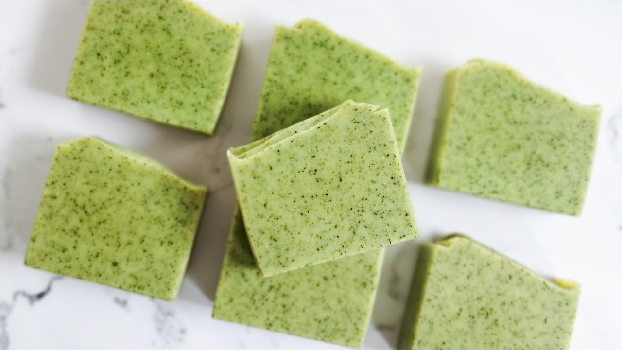 Making spruce tip soap 🌲 Naturally colored cold process soap making