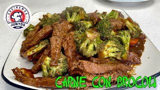 Carne con brocoli.  Comida China deliciosa