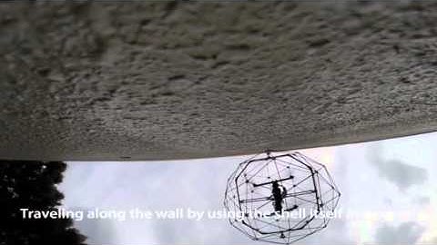 UAV with Passive Rotating Spherical Shell for Bridge Inspection