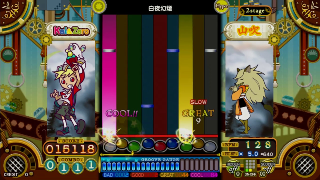 [pop'n music うさぎと猫と少年の夢] Lv.36 白夜幻燈 (FOREST SNOW 2) [Hyper] with RANDOM