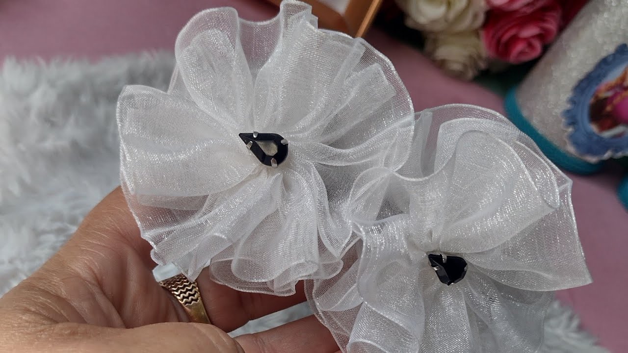 Flor de Voal fácil na Tiara luxoiniciante tutorials YouTube