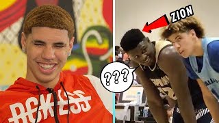 LaMelo Ball Reacts To Playing ZION WILLIAMSON! Reveals HUGE SECRET About Shareef O'Neal \& Zion 😱