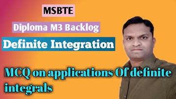 MSBTE | Diploma M3 G scheme | MCQ on applications of definite integration