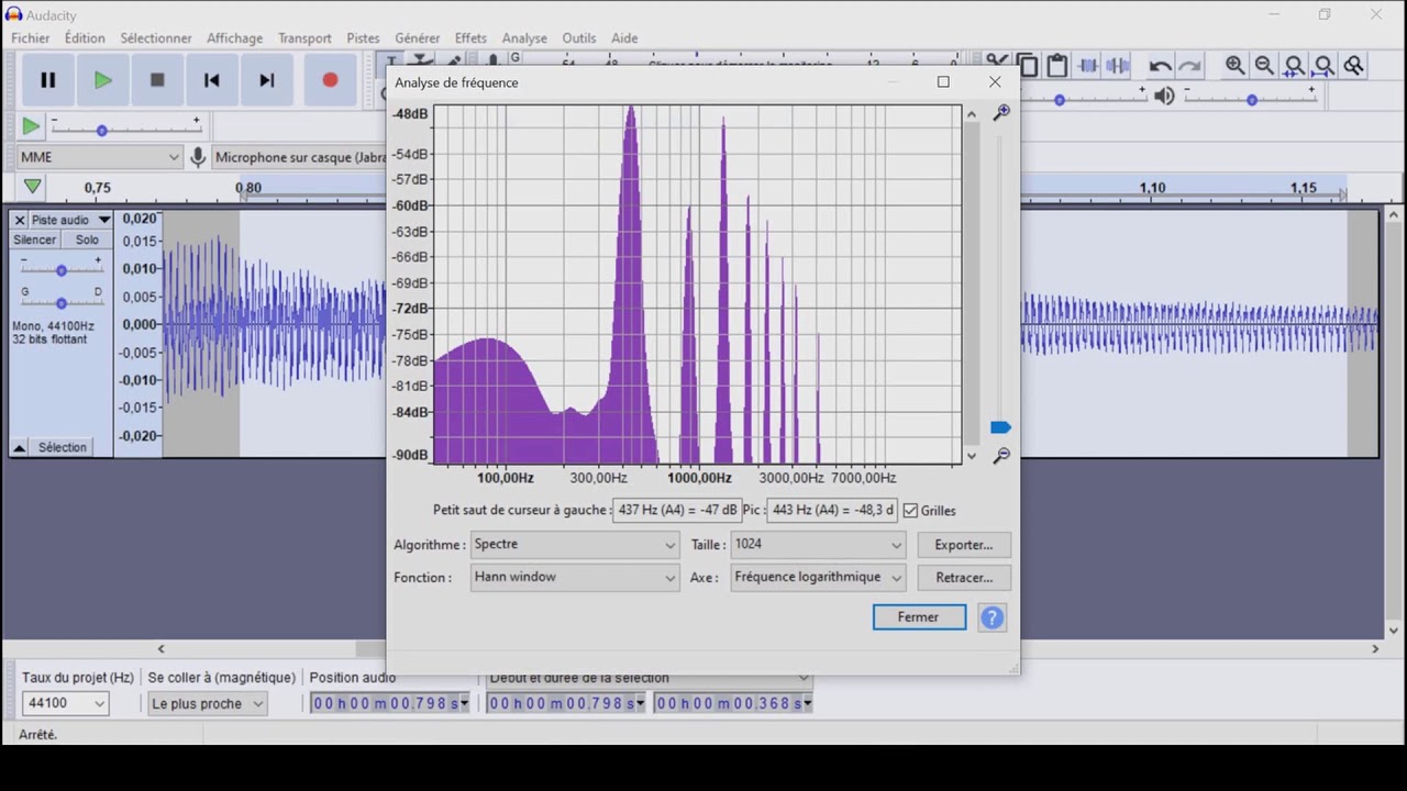 Étude d'un son avec Audacity et Regressi YouTube