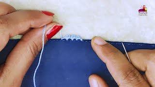 How To Make Border Design With Needle &amp; Thread | Randa Embroidery | Embroidery for Beginners 1075