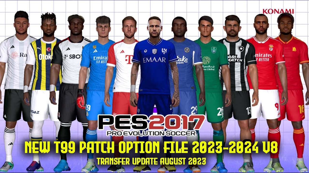 PES 2017 NEW T99 PATCH OPTION FILE 2023-2024 V3 