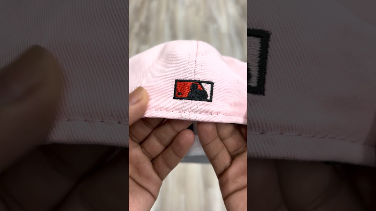 Anaheim Angels 1989 All Star Game New Era 59Fifty Fitted Hat GITD Pink Black Visor Grey Under Brim