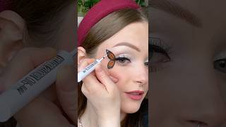 MONARCH BUTTERFLY MAKEUP HACK!!🦋🧡 #makeuptutorial #makeup #butterfly #eyemakeup