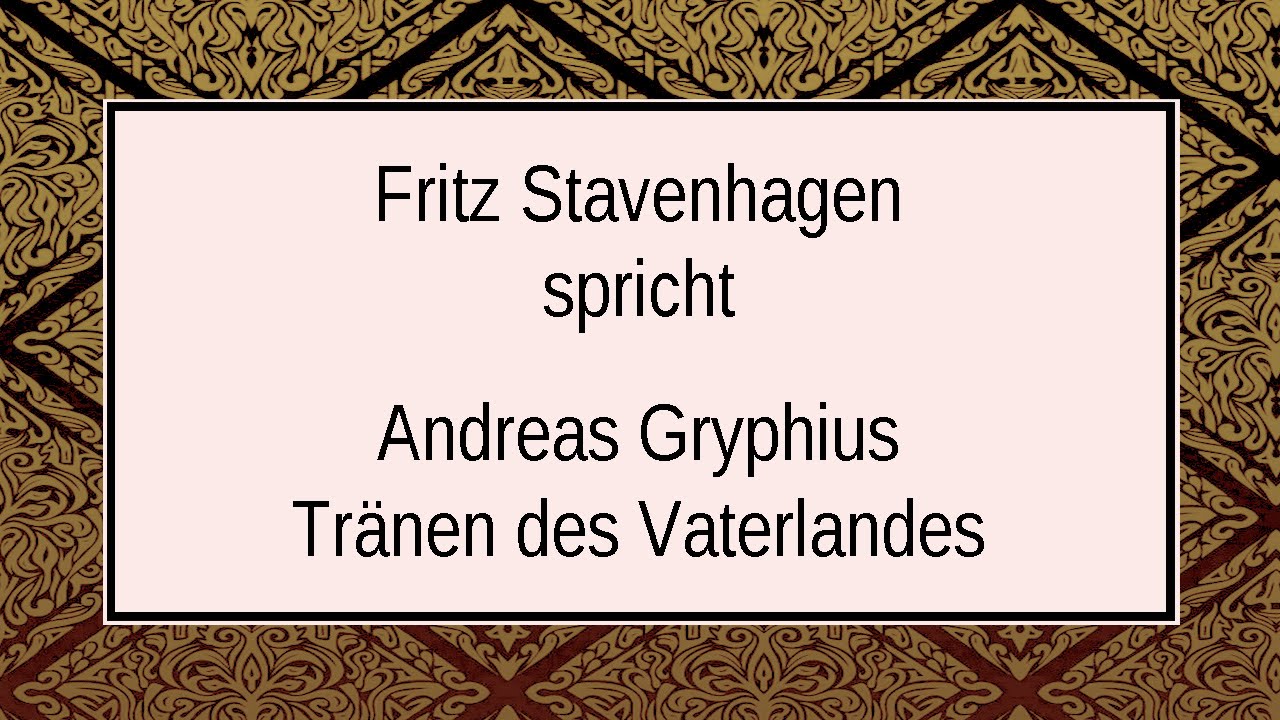 Tränen Des Vaterlandes Gedichtanalyse www.youtube.com