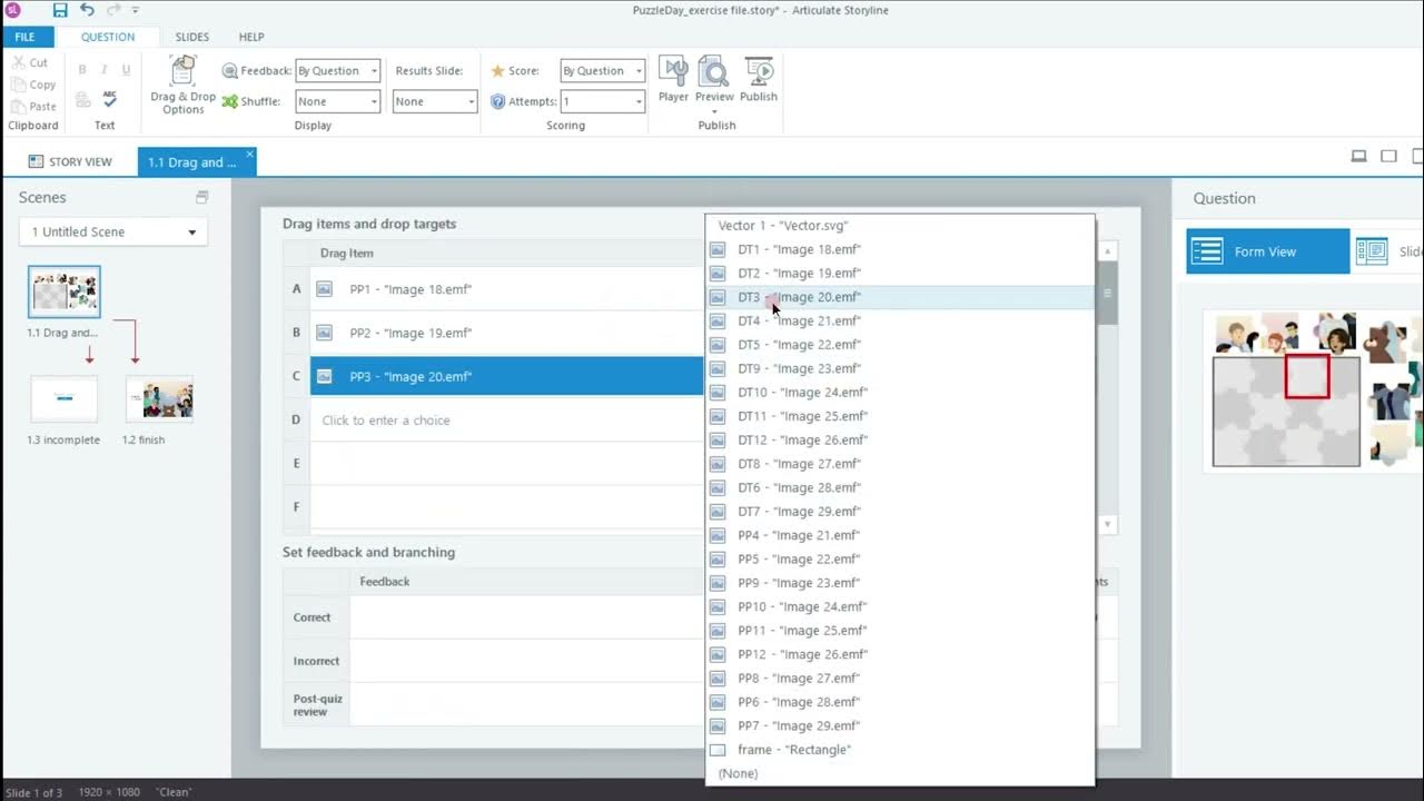 How to Create Puzzle Game in Storyline 5 (Part 5/7) YouTube