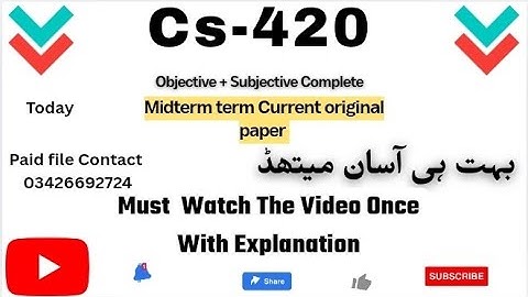 Cs-420 Web Development for portable devices Current paper Solution Midterm full paper Solved