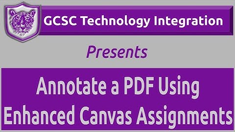 Annotate a PDF Using Canvas Enhanced Assignments