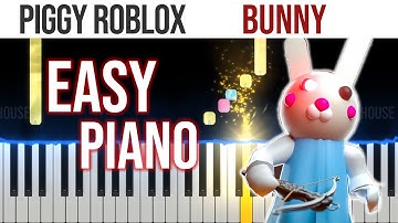 Piggy ROBLOX Bunny Soundtrack Song - EASY Piano Tutorial 🎹 - video 4K🤙