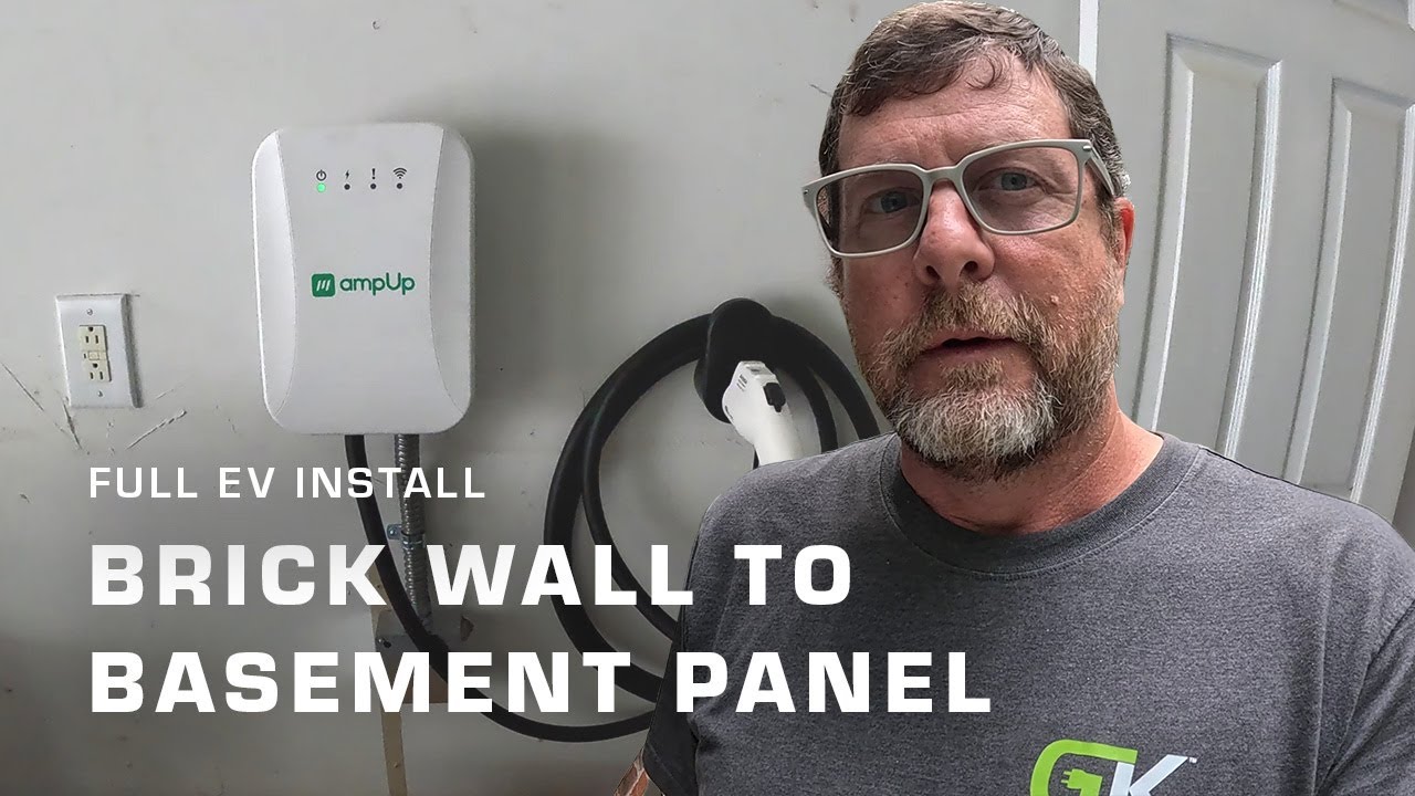 Full EV Charger Install | Clean Run, Brick Wall, Basement Panel