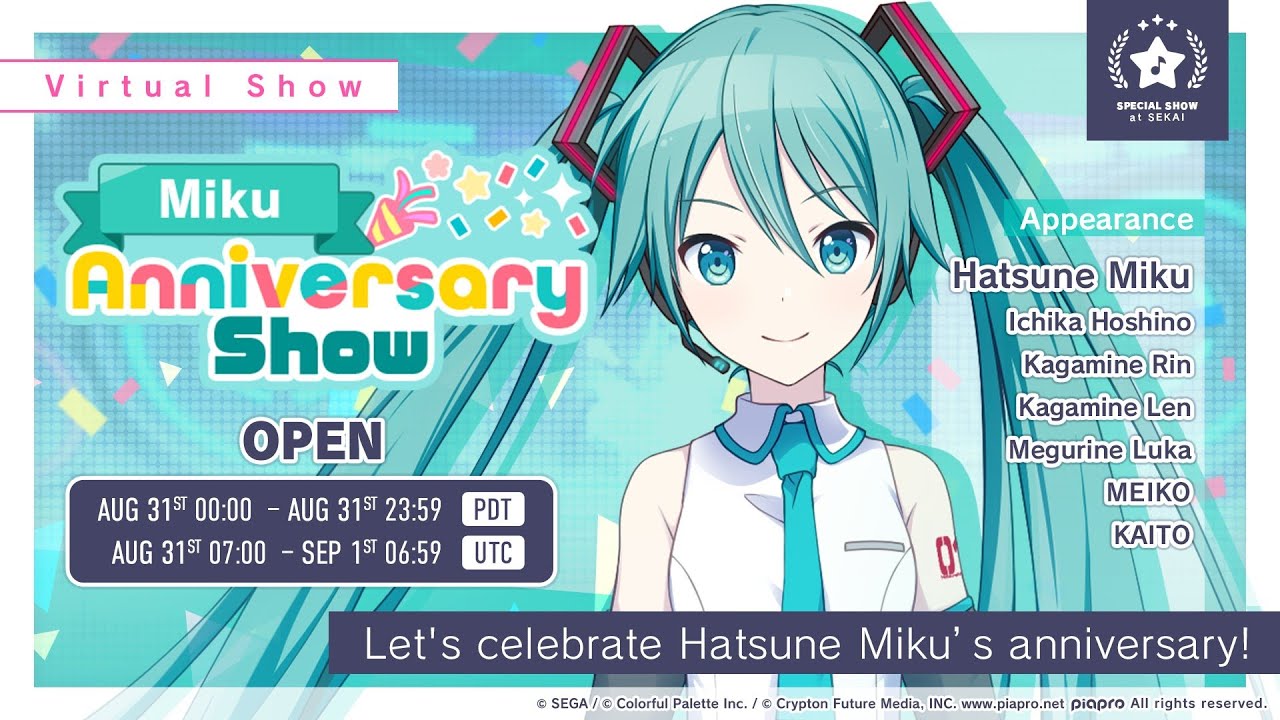 Hatsune Miku Anniversary Virtual Live Show 2022 (EN Server) [Project Sekai]