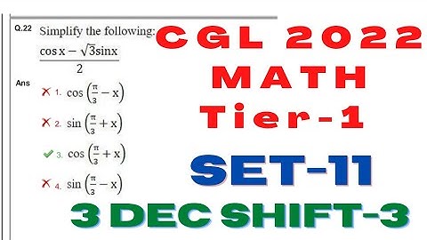 SSC CGL 2022 TIER-1 MATHS  SOLUTION | 3 DECEMBER SHIFT-3 MATHS SOLUTION BY FREAK EDUCATION | SET-11