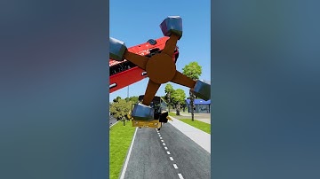 Mix Color Buses vs Large Spinner #beamng #beamngdrive #shorts